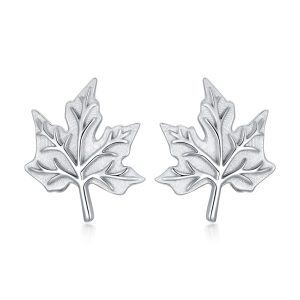 Sterling Silver Maple Leafs Earrings-0