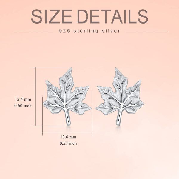 Sterling Silver Maple Leafs Earrings-4