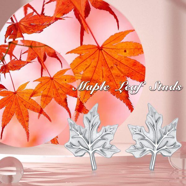 Sterling Silver Maple Leafs Earrings-5