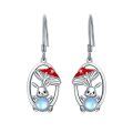 wholesale 925 Sterling Silver Mushroom Rabbit Moonstone Drop Earrings-0-0