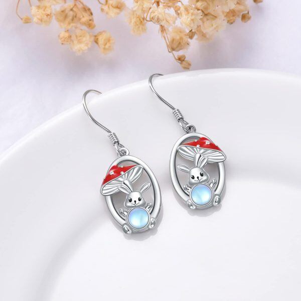 Sterling Silver Mushroom Rabbit Earrings-3