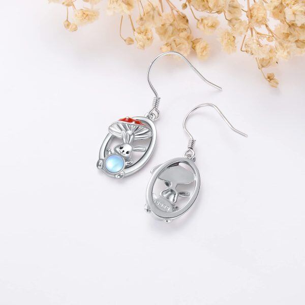 Sterling Silver Mushroom Rabbit Earrings-5