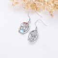 wholesale 925 Sterling Silver Mushroom Rabbit Moonstone Drop Earrings-0-5