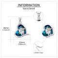 wholesale 925 Sterling Silver Blue Crystal Unicorn Love Forever Pendant Necklace-0-1