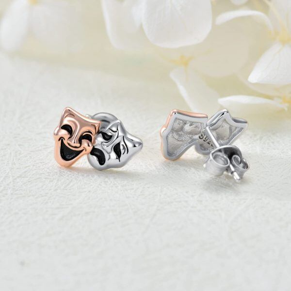 Sterling Silver Mask Earrings-3