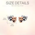wholesale 925 Sterling Silver Comedy Tragedy Masks Stud Earrings Theater  for Women and Men-0-4
