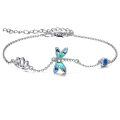 wholesale 925 Sterling Silver Butterfly Lotus Flower Blue Crystal Charm Bracelets Gift for Women-0-0