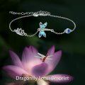 wholesale 925 Sterling Silver Butterfly Lotus Flower Blue Crystal Charm Bracelets Gift for Women-0-5