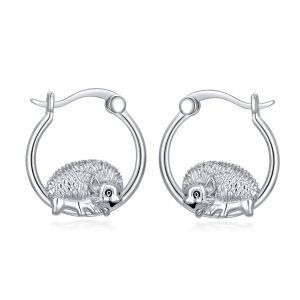 Sterling Silver Hedgehog Earrings-0