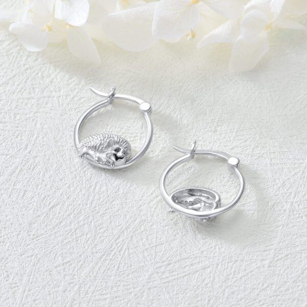 Sterling Silver Hedgehog Earrings-3