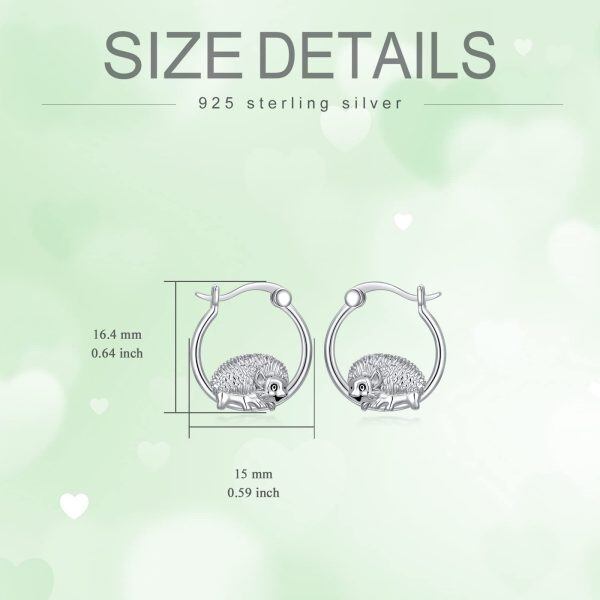 Sterling Silver Hedgehog Earrings-5