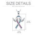 wholesale 925 Sterling Silver Pink and Blue Ribbon Angel Mommy Memorial Pendant Necklace for Pregnancy Loss-0-3