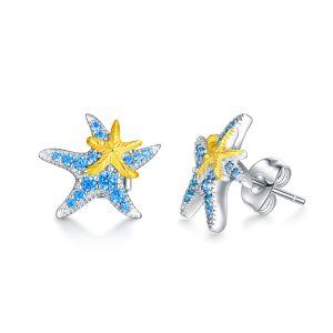 Sterling Silver Starfish Earrings-0