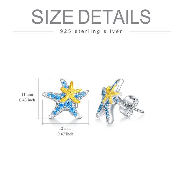 Sterling Silver Starfish Earrings-3