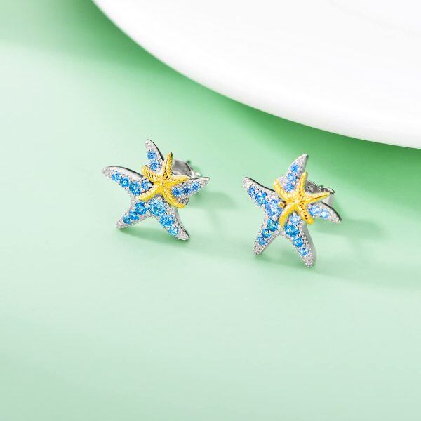 Sterling Silver Starfish Earrings-4