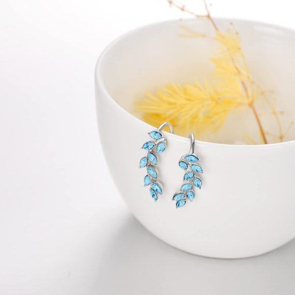 Sterling Silver Leaf Earrings-1