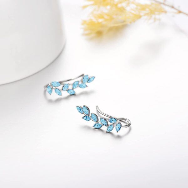 Sterling Silver Leaf Earrings-2