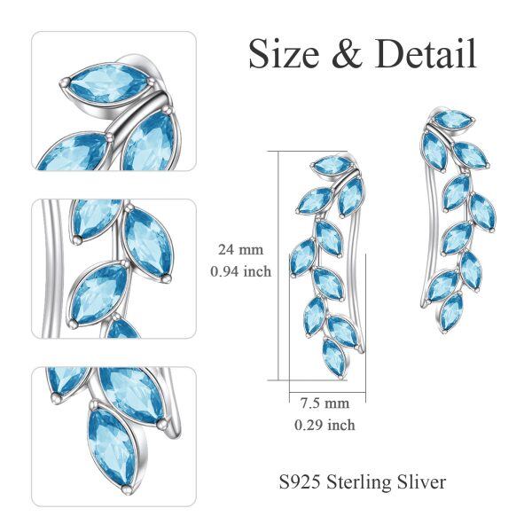 Sterling Silver Leaf Earrings-3