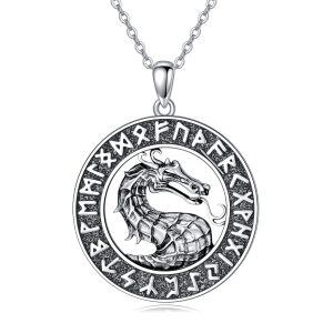 Sterling Silver Dragon Necklace-0