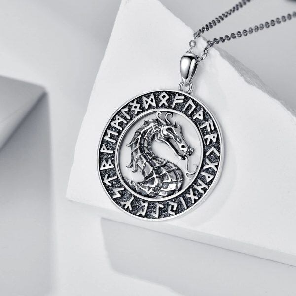 Sterling Silver Dragon Necklace-1