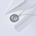 wholesale 925 Sterling Silver Viking Dragon Rune Circle Pendant Necklace for Men-0-2