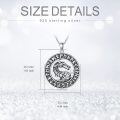 wholesale 925 Sterling Silver Viking Dragon Rune Circle Pendant Necklace for Men-0-3