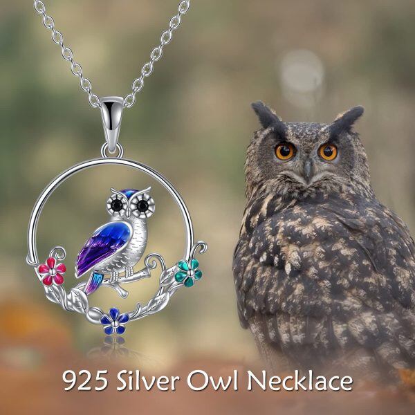 Sterling Silver Owl Necklace-5