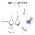 wholesale 925 Sterling Silver Purple and Gold Daisy Flower Drop Earrings for Women-0-4