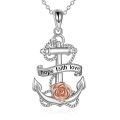 wholesale 925 Sterling Silver Anchor Rose Hope Faith Love Pendant Necklace for Women-0-0