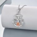 wholesale 925 Sterling Silver Anchor Rose Hope Faith Love Pendant Necklace for Women-0-3