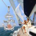 wholesale 925 Sterling Silver Anchor Rose Hope Faith Love Pendant Necklace for Women-0-5