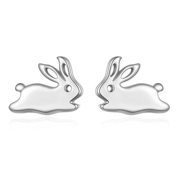 Sterling Silver Rabbit Earrings-0