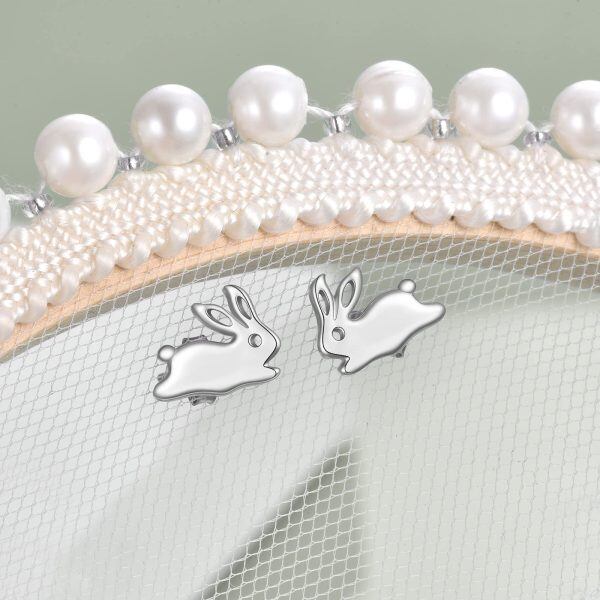 Sterling Silver Rabbit Earrings-1