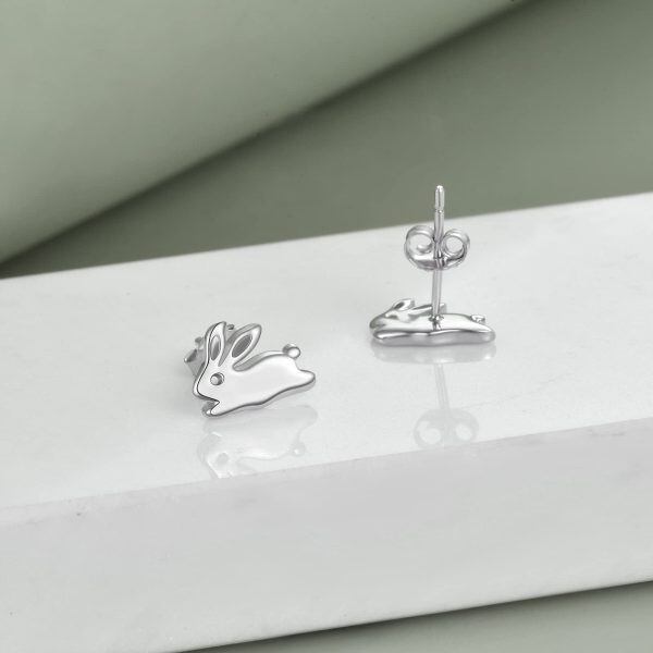 Sterling Silver Rabbit Earrings-2