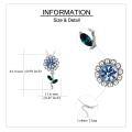 wholesale 925 Sterling Silver Blue Crystal Flower Pendant Necklace for Women-0-4