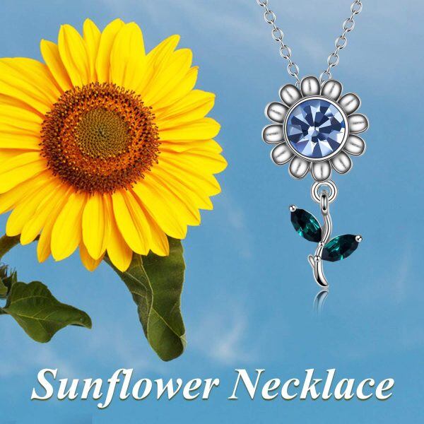 Sterling Silver Sunflower Necklace-5