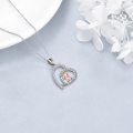 wholesale 925 Sterling Silver Sisters Forever Friendship Heart Pendant Necklace with Cubic Zirconia and Engraved Message Always my sister forever my friend-0-3