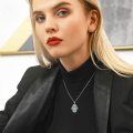 wholesale 925 Sterling Silver Abalone Shell Hamsa Evil Eye Pendant Necklace for Women-0-1
