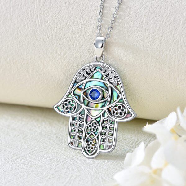 Sterling Silver Hamsa Necklace-2