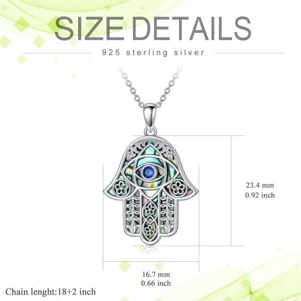 Sterling Silver Hamsa Necklace-4