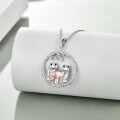 wholesale 925 Sterling Silver Frogs on Mushroom Pendant Necklace for Women-0-2