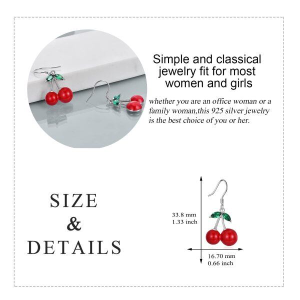 Sterling Silver Cherry Earrings-4