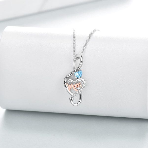 Sterling Silver Mother Heart Necklace-3