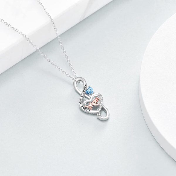 Sterling Silver Mother Heart Necklace-4