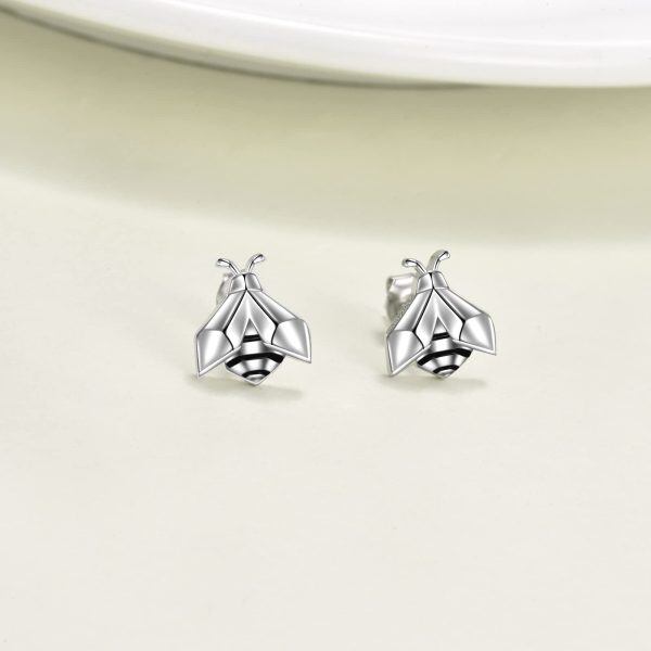 Sterling Silver Bee Earrings-2