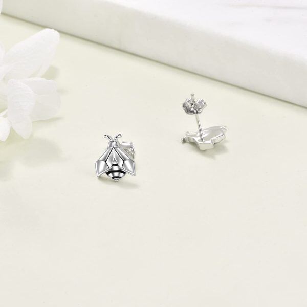 Sterling Silver Bee Earrings-3