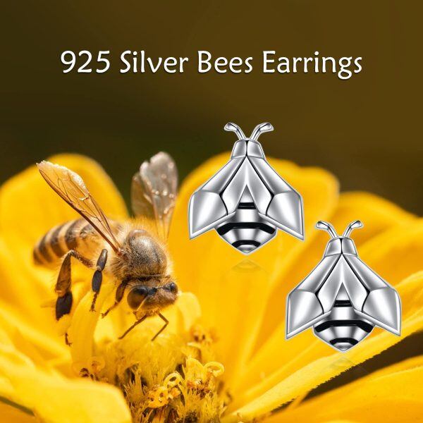 Sterling Silver Bee Earrings-5