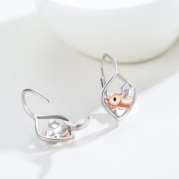 Sterling Silver Pig Earrings-3