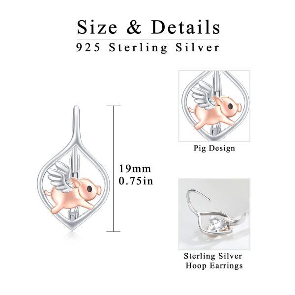 Sterling Silver Pig Earrings-5