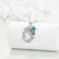 wholesale 925 Sterling Silver Floral Hummingbird Pendant Necklace for Women Gifts-0-3